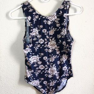 Navy Floral Bodysuit